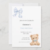 Invitation Premier anniversaire bébé garçon (Devant)