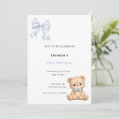 Invitation Premier anniversaire bébé garçon (Debout devant)