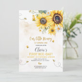Invitation Premier anniversaire Bee Sunflower (Debout devant)
