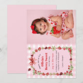 Invitation Premier anniversaire Berry Sweet (Devant / Derrière)