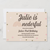 Invitation Premier anniversaire Bohemian Rainbow Onederful Do (Devant)