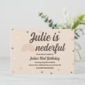 Invitation Premier anniversaire Bohemian Rainbow Onederful Do (Debout devant)