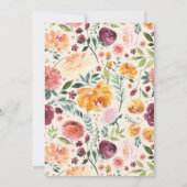 Invitation Premier anniversaire Burgundy Gold Floral Wreath I (Dos)