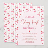 Invitation Premier anniversaire Cerise (Devant / Derrière)