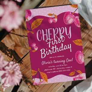 Invitation Premier anniversaire Cerise' Anniversaire fantaisi