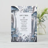 Invitation Premier anniversaire Champignons bleus Boho Boho W (Debout devant)