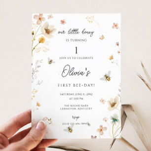 Invitation premier anniversaire d'abeille, notre petit miel e