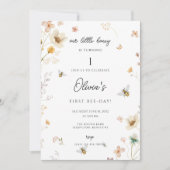 Invitation premier anniversaire d'abeille, notre petit miel e (Devant)