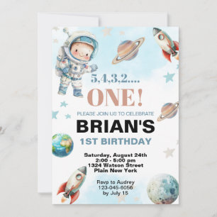 Invitation Premier anniversaire dans l'espace
