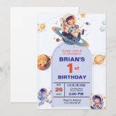 Invitation Premier anniversaire dans l'espace (Devant / Derrière)