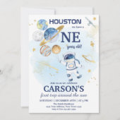 Invitation Premier anniversaire dans l'espace (Devant)