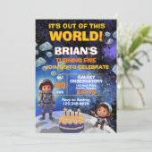 Invitation Premier anniversaire dans l'espace (Debout devant)