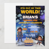 Invitation Premier anniversaire dans l'espace (Devant / Derrière)