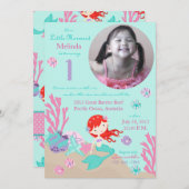 Invitation Premier anniversaire d'Auburn Mermaid (Devant / Derrière)