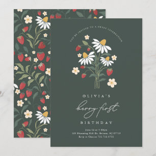 Invitation Premier anniversaire de baie de fraise