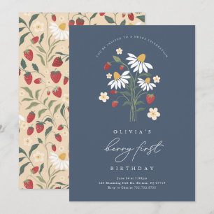 Invitation Premier anniversaire de baie de fraise