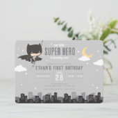 Invitation Premier anniversaire de Batman Super Hero (Debout devant)
