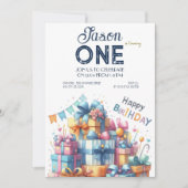 Invitation Premier Anniversaire de Bébé Amusant (Devant)