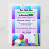 Invitation Premier anniversaire de bébé garçon - Ballons (Dos)