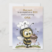 Invitation Premier anniversaire de bébé garçon Little Bee (Devant)