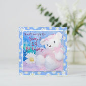 Invitation Premier anniversaire de bébé Teddy Bear & Daisies (Debout devant)