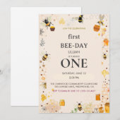 Invitation Premier anniversaire de Bee-Day (Devant / Derrière)