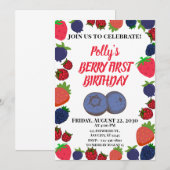 Invitation Premier anniversaire de Berry (Devant / Derrière)