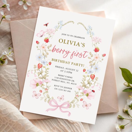 Invitation Premier anniversaire de Berry First Strawberry
