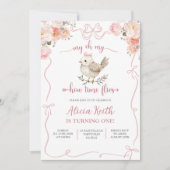 Invitation Premier anniversaire de Birdie fille (Devant)