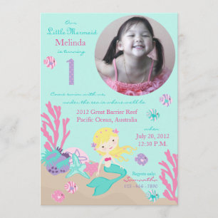 Invitation Premier anniversaire de Blonde Mermaid