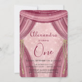 Invitation Premier anniversaire de Blush Pink et Burgundy (Devant)