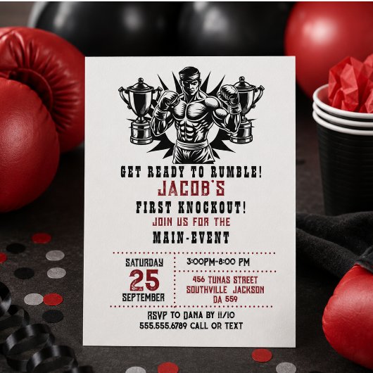 Invitation Premier Anniversaire de Boxe Knockout