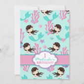 Invitation Premier anniversaire de Brunette Mermaid (Dos)