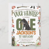 Invitation Premier anniversaire de chasseur de canards (Devant)