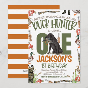 Invitation Premier anniversaire de chasseur de canards