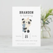 Invitation Premier Anniversaire de Cute Panda (Debout devant)