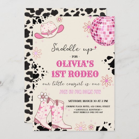 Invitation Premier anniversaire de Disco Western (Devant / Derrière)