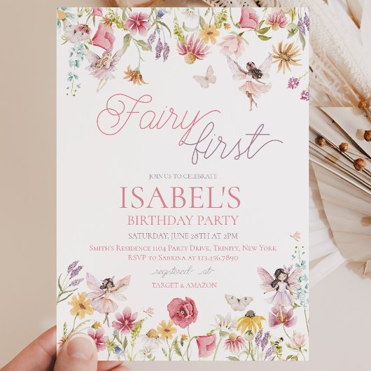 Invitation Premier Anniversaire de Fée