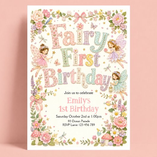 Invitation Premier anniversaire de fée