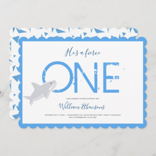 Invitation Premier anniversaire de Fierce One Blue White Shar