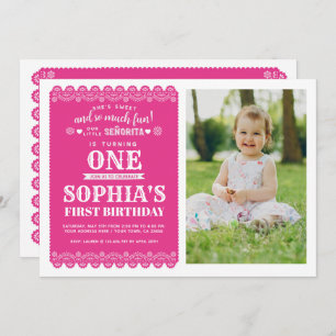 Invitation Premier anniversaire de Fiesta, Papel Picado, prem