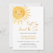 Invitation Premier Anniversaire de Fille Boho First Trip Arou (Devant)
