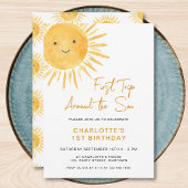 Invitation Premier Anniversaire de Fille Boho First Trip Arou