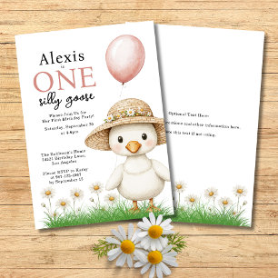 Invitation Premier Anniversaire de Fille One Silly Goose 