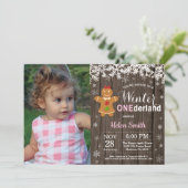 Invitation Premier anniversaire de fille rustique Onederland (Debout devant)