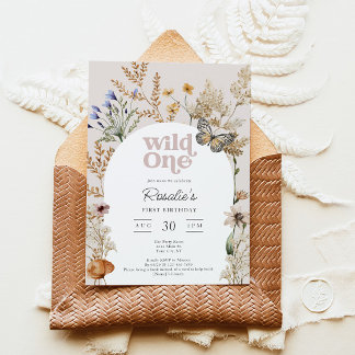 Invitation Premier anniversaire de fille, Sauvageonne Fleur s