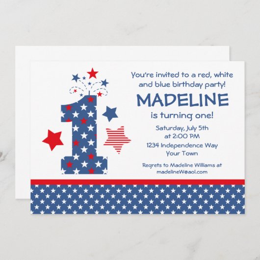 Invitation Premier anniversaire de Firecracker (Devant / Derrière)