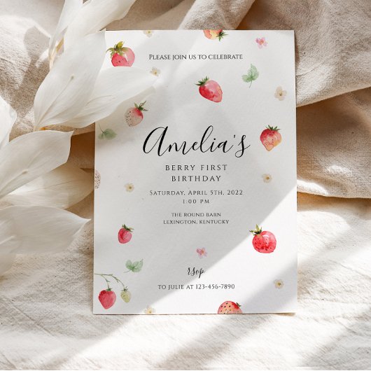 Invitation Premier anniversaire de fraise