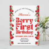 Invitation Premier anniversaire de fraise Berry (Debout devant)