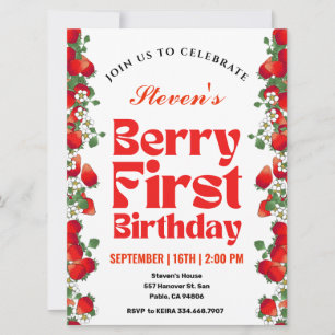 Invitation Premier anniversaire de fraise Berry